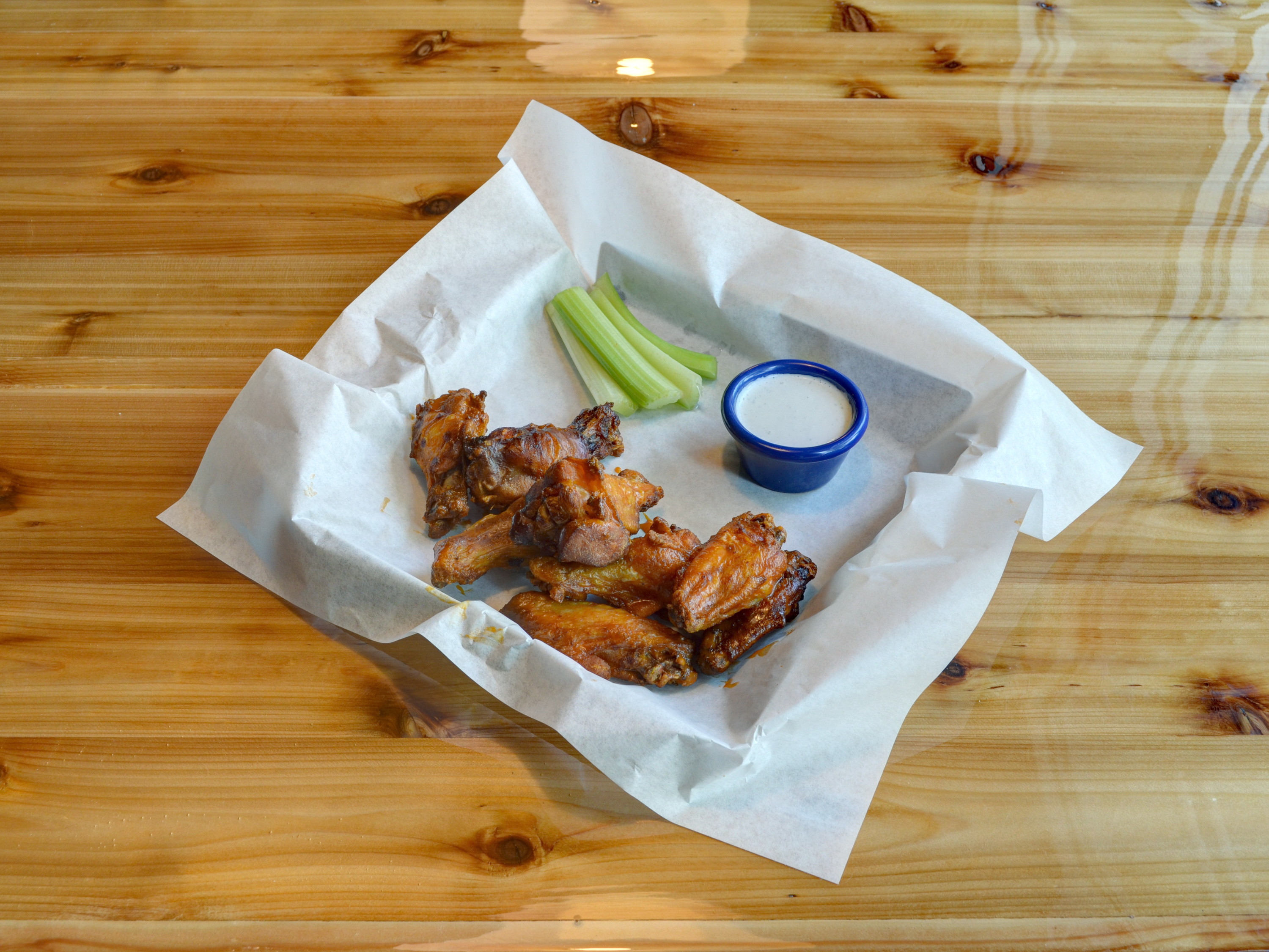 Order Smoked Jumbo Wings food online from Cue Barbecue store, Lawrenceville on bringmethat.com