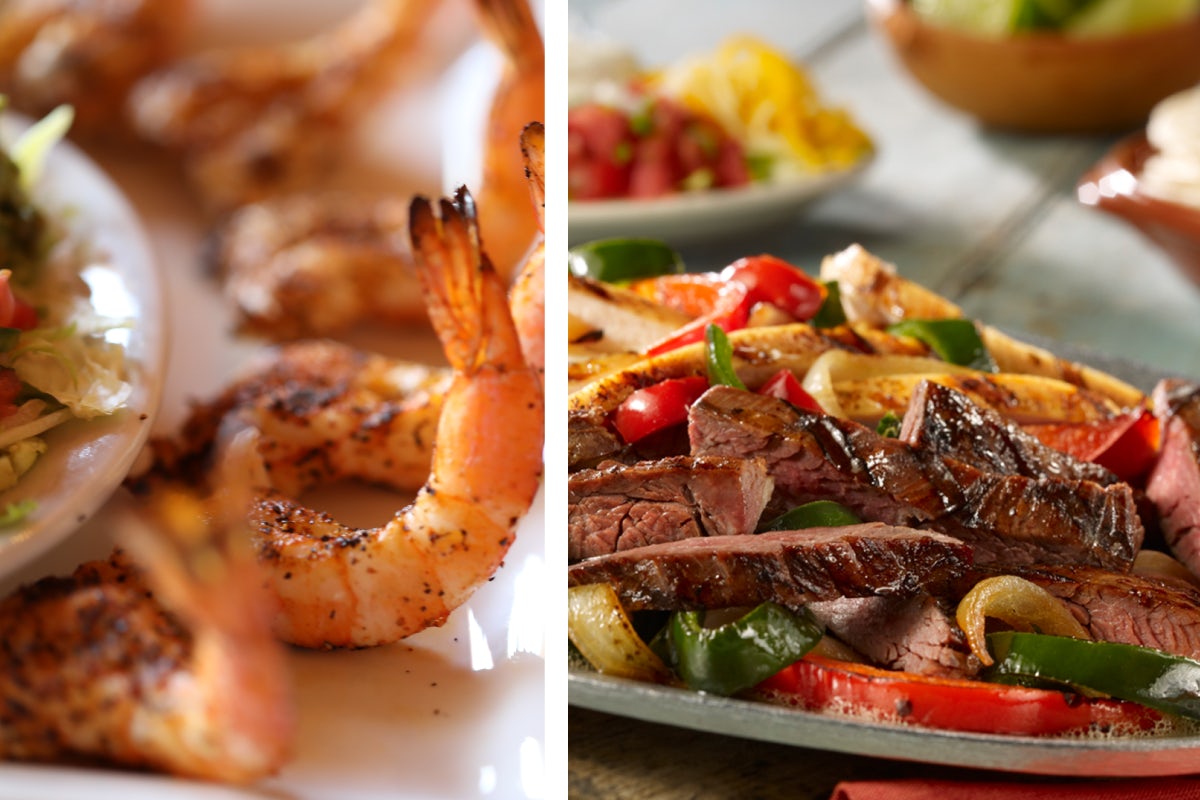 Order Family Fajita and Grilled Shrimp Meal for 4 food online from Uncle Julio store, Lombard on bringmethat.com