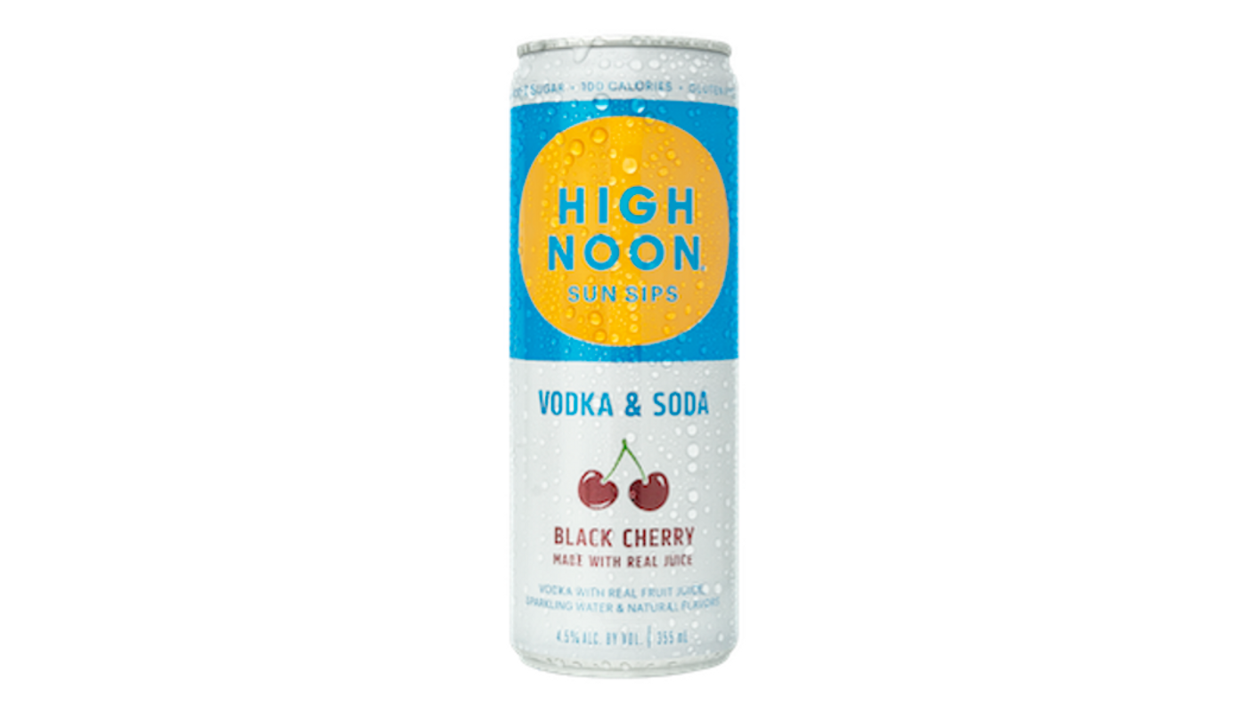 Order High Noon Black Cherry Hard Seltzer 4x 355ml Cans food online from Circus Liquor store, Los Angeles on bringmethat.com