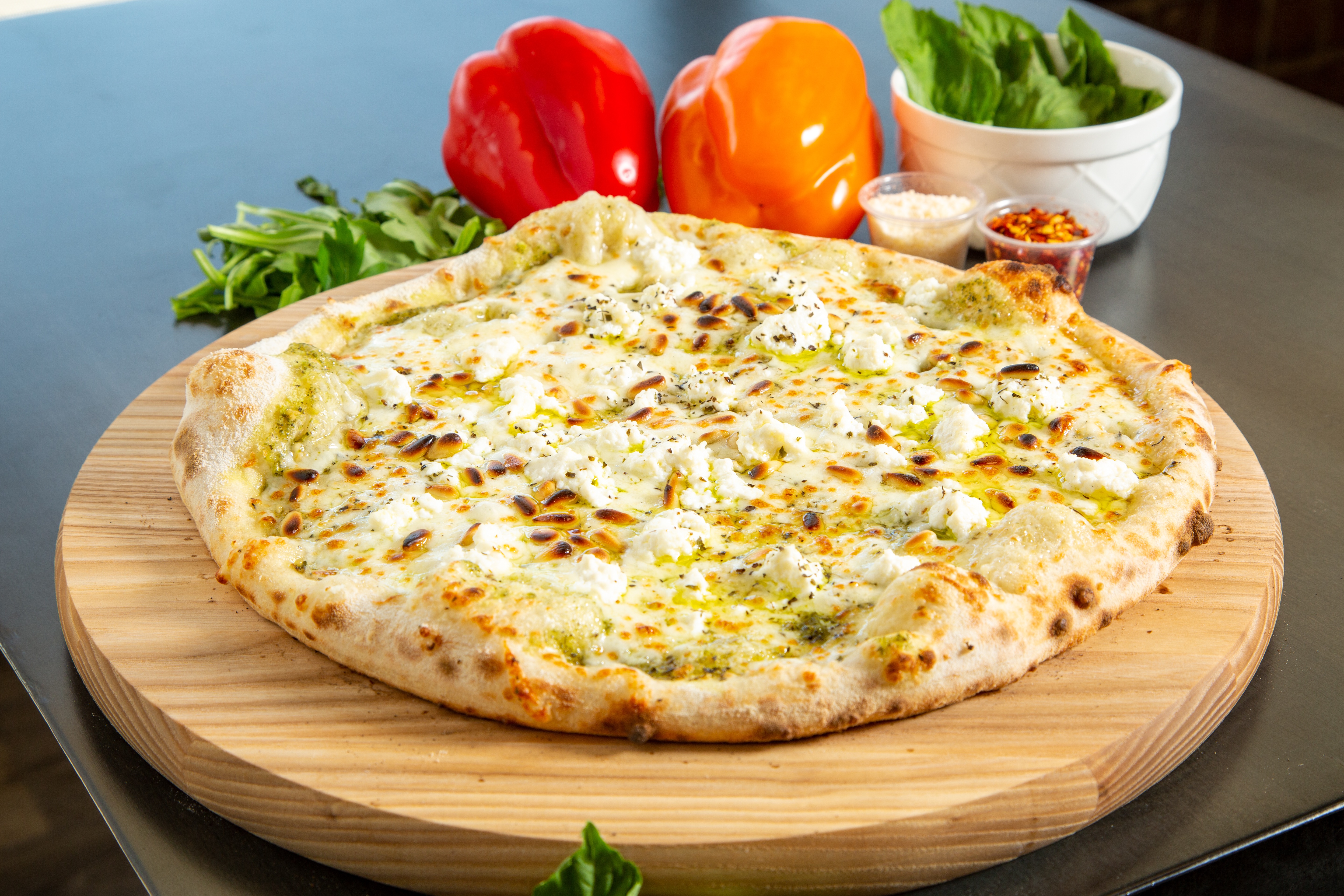 Order Ricotta and Pesto Pizza food online from Pizza Exclusive store, Naperville on bringmethat.com