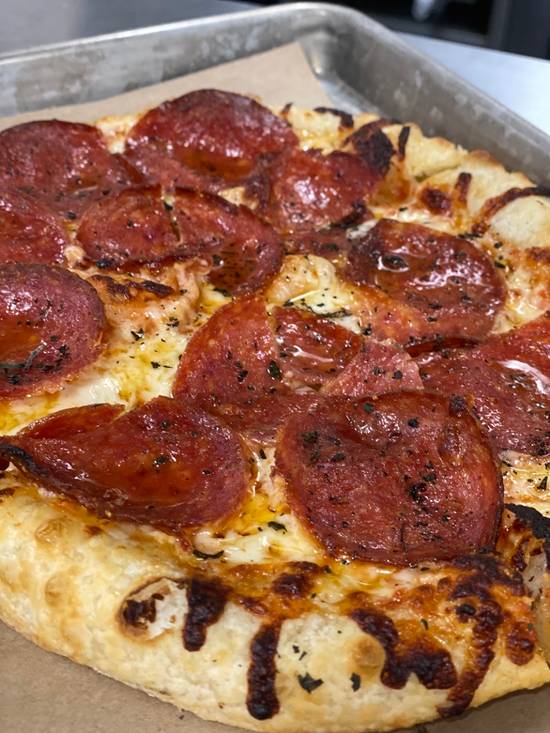 Order KIDS Pepperoni Flatbread and Fries food online from Thimble Island Brewing Company store, Branford on bringmethat.com