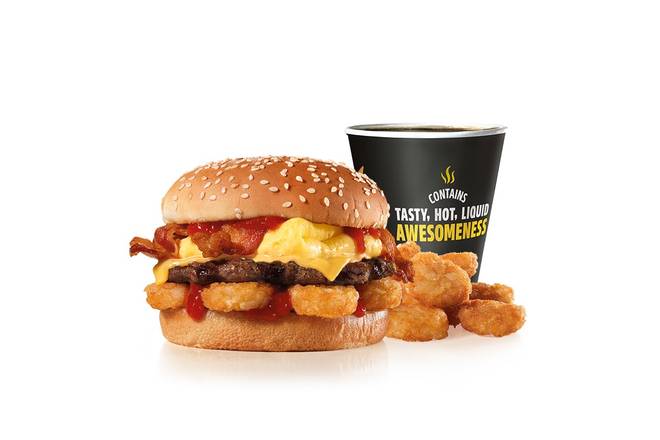 Order The Breakfast Burger™ Combo food online from Carl's Jr. store, Bullhead City on bringmethat.com