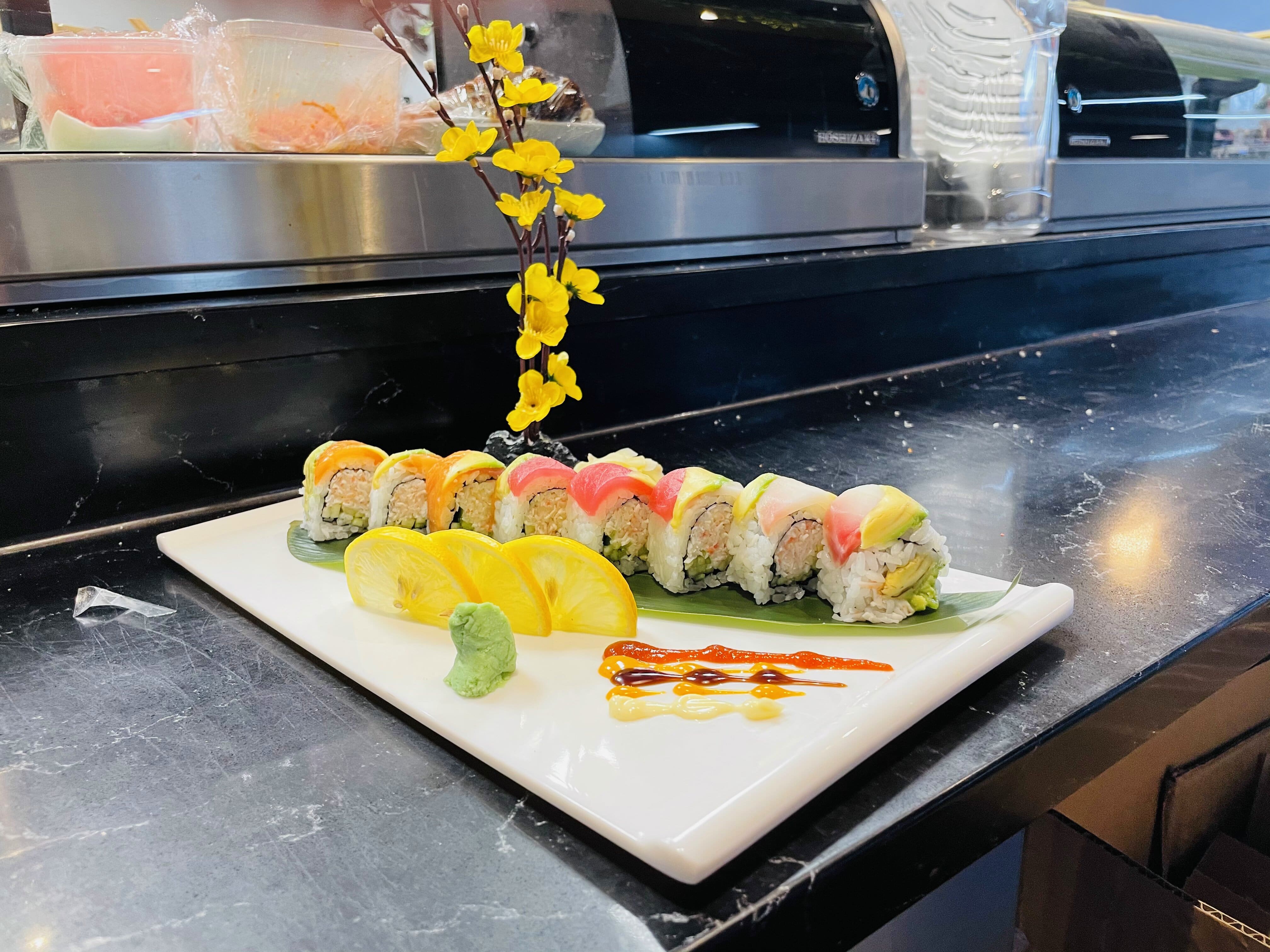 Order S16. Rainbow Roll food online from Asian Cuisine & Sushi Bar store, Salt Lake City on bringmethat.com
