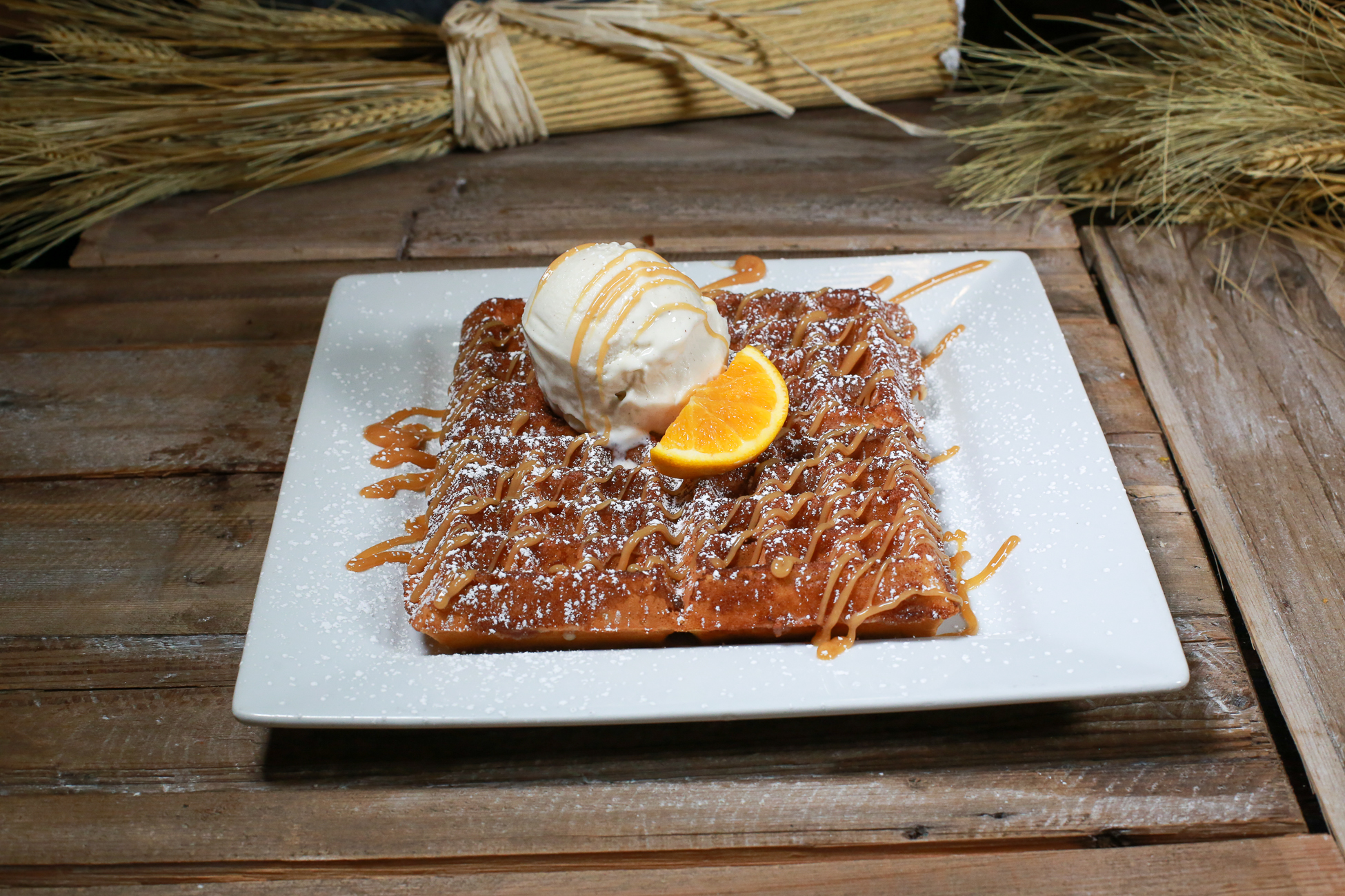 Order Dessert Churro Waffle  food online from Hash House A Go Go store, Henderson on bringmethat.com