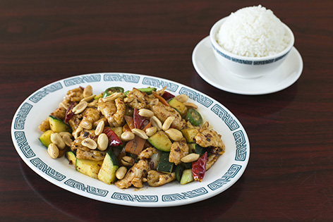 Order Kung Pao Chicken Combo Dinner food online from Wok Shop Cafe store, San Francisco on bringmethat.com