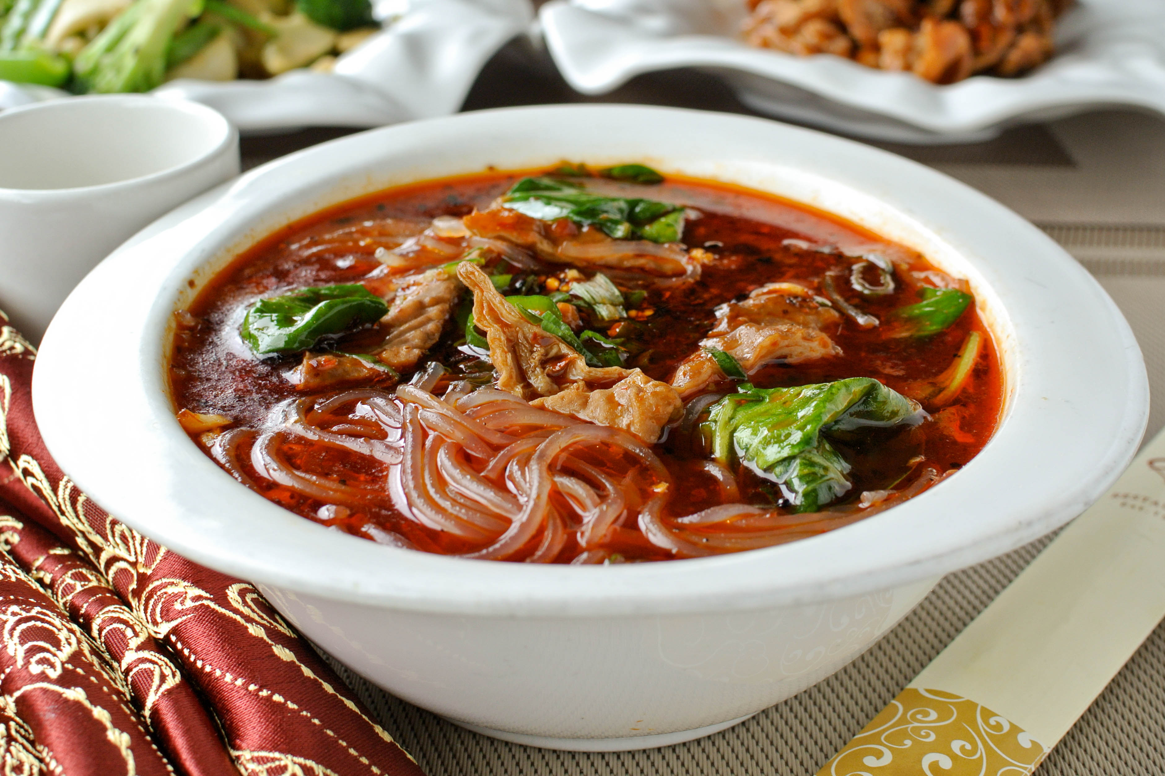 Order Spicy Pork Intestine Soup with Vermicelli 麻辣大腸粉條 food online from Fey Restaurant store, Menlo Park on bringmethat.com