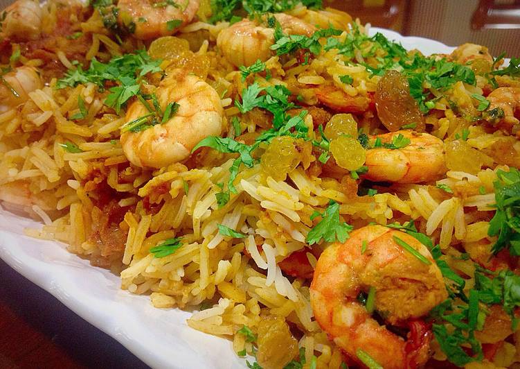 Order 12. Shrimp with Saffron Rice food online from Kebab King store, Tucson on bringmethat.com
