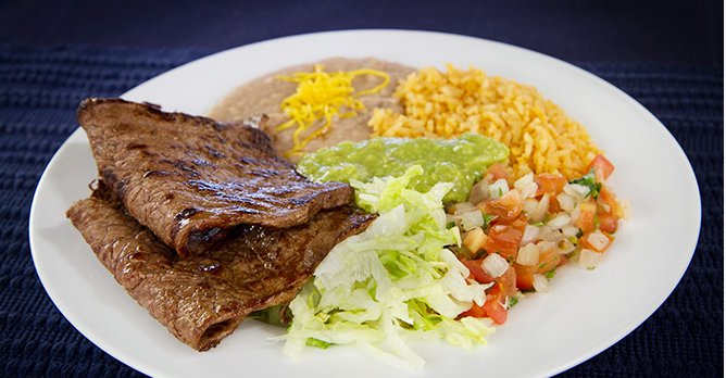 Order #1. Carne Asada Plate food online from Federico Mexican Food store, Albuquerque on bringmethat.com