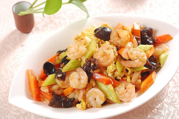 Order H5. Stir Fried Shrimps with Mixed Vegetable food online from Prosperity Szechuan Cuisine store, Stockton on bringmethat.com