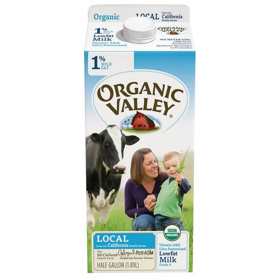 Order Organic Valley 1% Reduced Fat Milk 1/2 Gallon food online from Everyday Needs by Gopuff store, Las Vegas on bringmethat.com