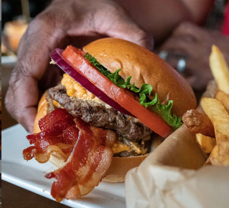 Order Bacon & Cheddar Burger food online from Busboys and Poets store, Washington on bringmethat.com