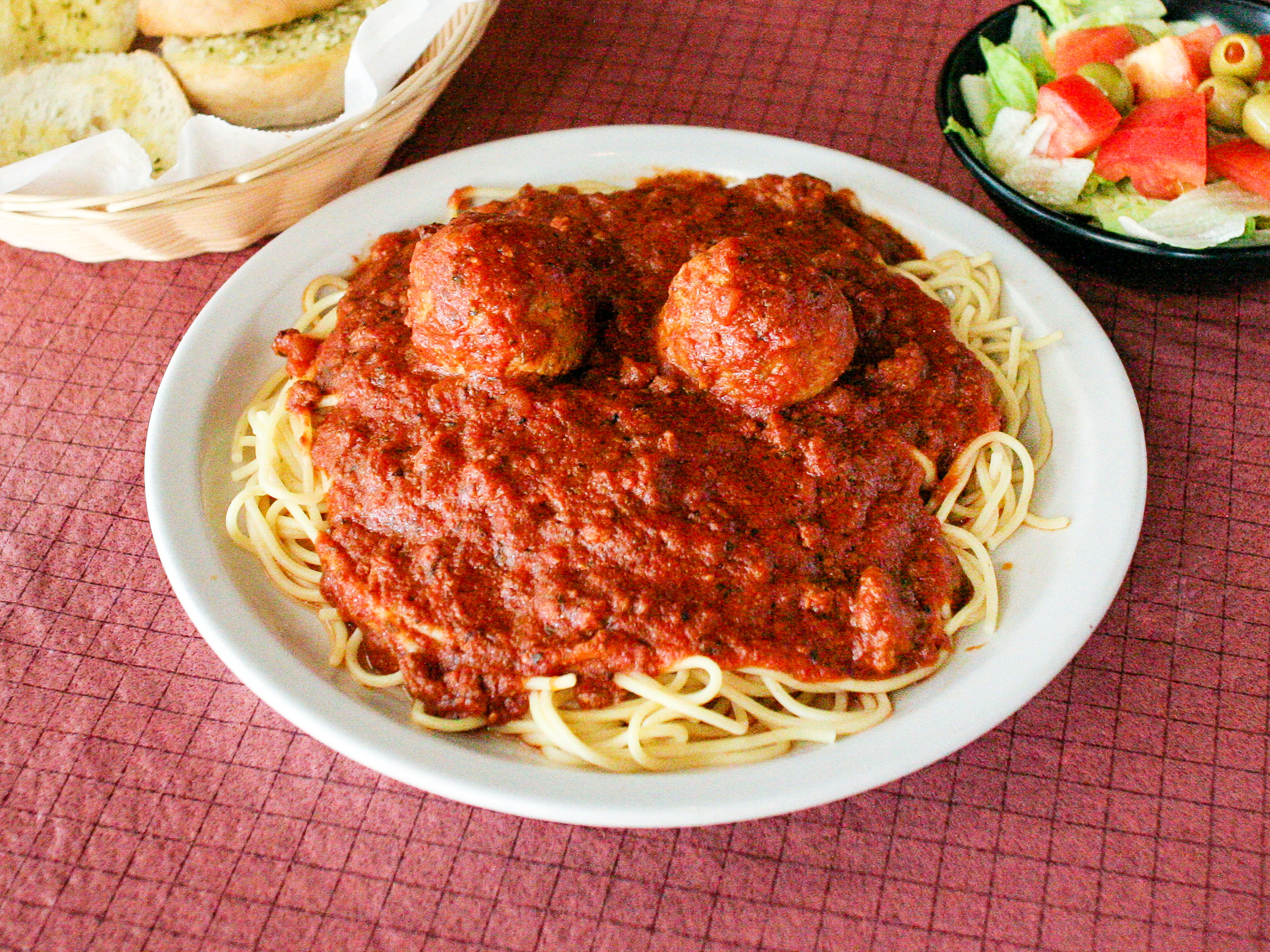 Order Spaghetti with Meatballs food online from Alesi Pizza House store, Lafayette on bringmethat.com