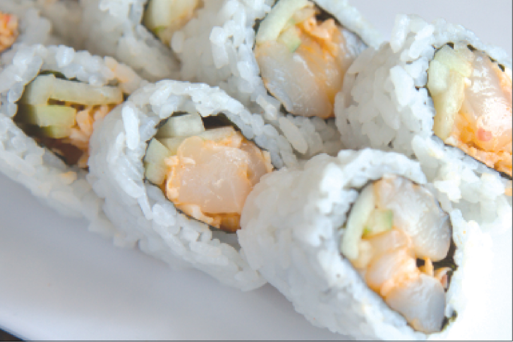 Order Spicy Scallop Roll food online from Sushi Kuchi store, San Diego on bringmethat.com