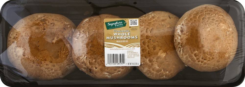 Order Signature Farms · Portabella Whole Mushrooms (14 oz) food online from Shaw's store, Windham on bringmethat.com