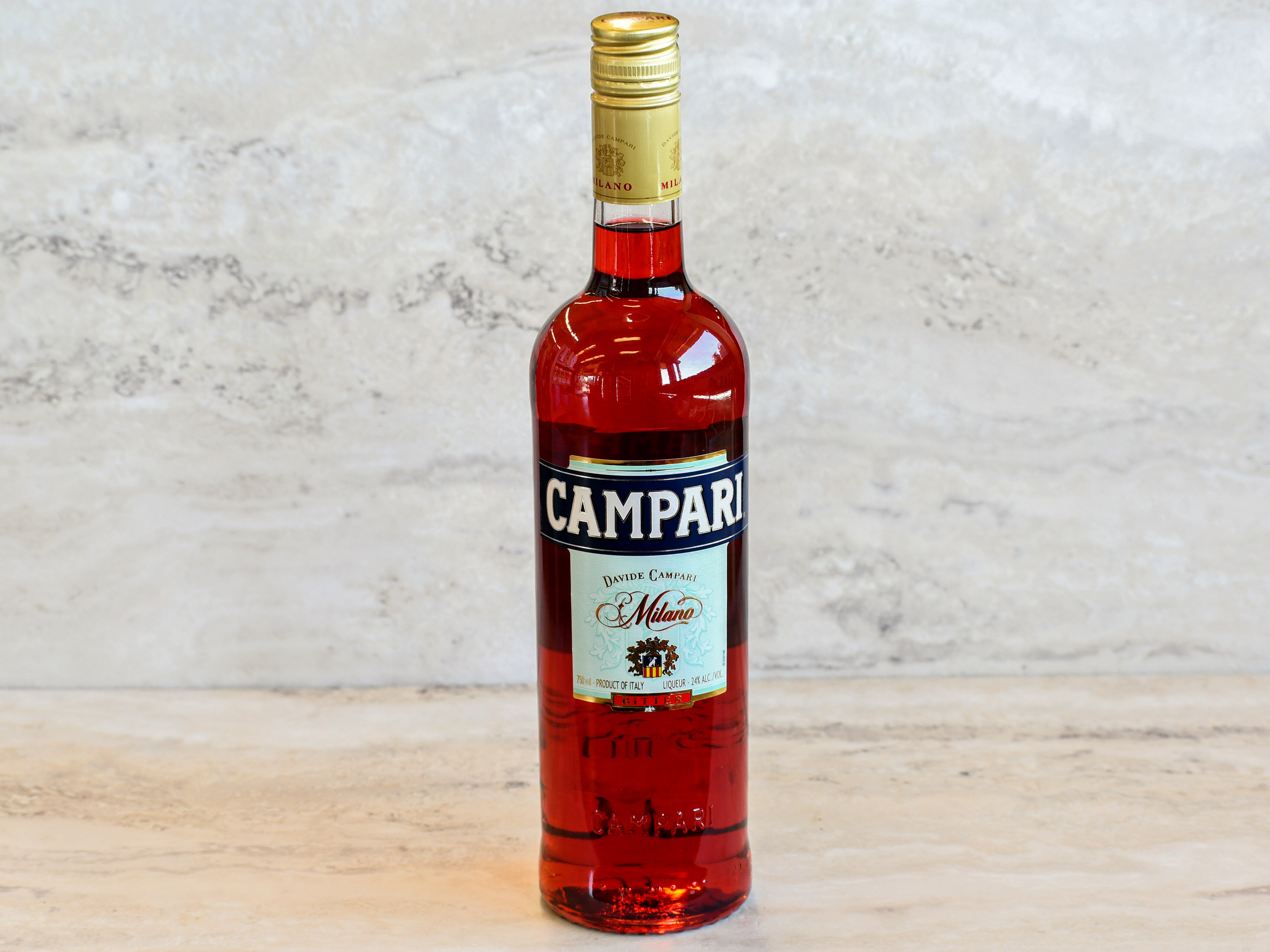 Order Campari, 750 ml. Liqueur (24.0% ABV) food online from Jay Vee Liquors store, El Cerrito on bringmethat.com