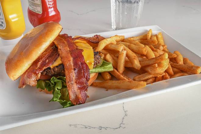 Order Bacon Cheeseburger food online from Talia's Cafe store, Allen on bringmethat.com