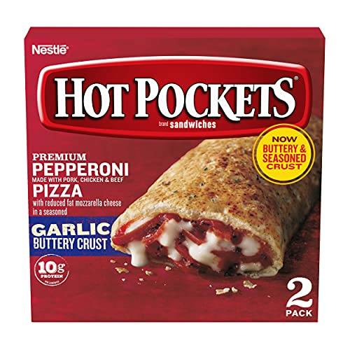 Order Hot Pockets Garlic Buttery Crust Pepperoni Pizza Frozen Sandwiches-Pack of 2 food online from Exxon Food Mart store, Port Huron on bringmethat.com