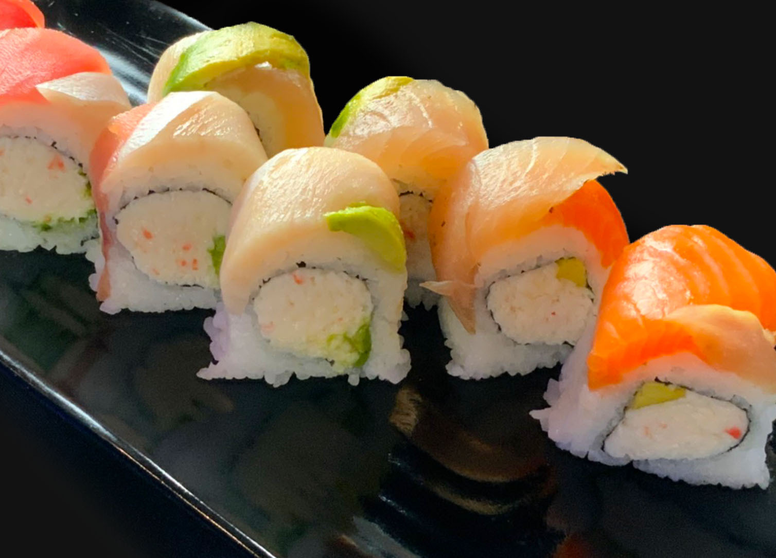 Order Rainbow Roll food online from Sushi Damu store, Tustin on bringmethat.com