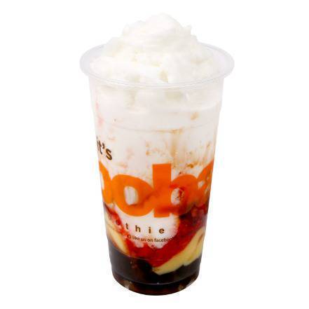Order #3 Frosty Milk with Strawberry, Pudding & Honey Boba food online from Boba Time store, Riverside on bringmethat.com