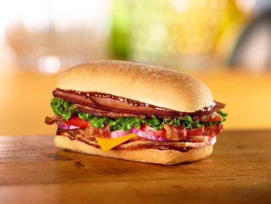 Order BBQ Smoked Stacker Sandwich (Toasted) food online from Honey Baked Ham store, Savannah on bringmethat.com
