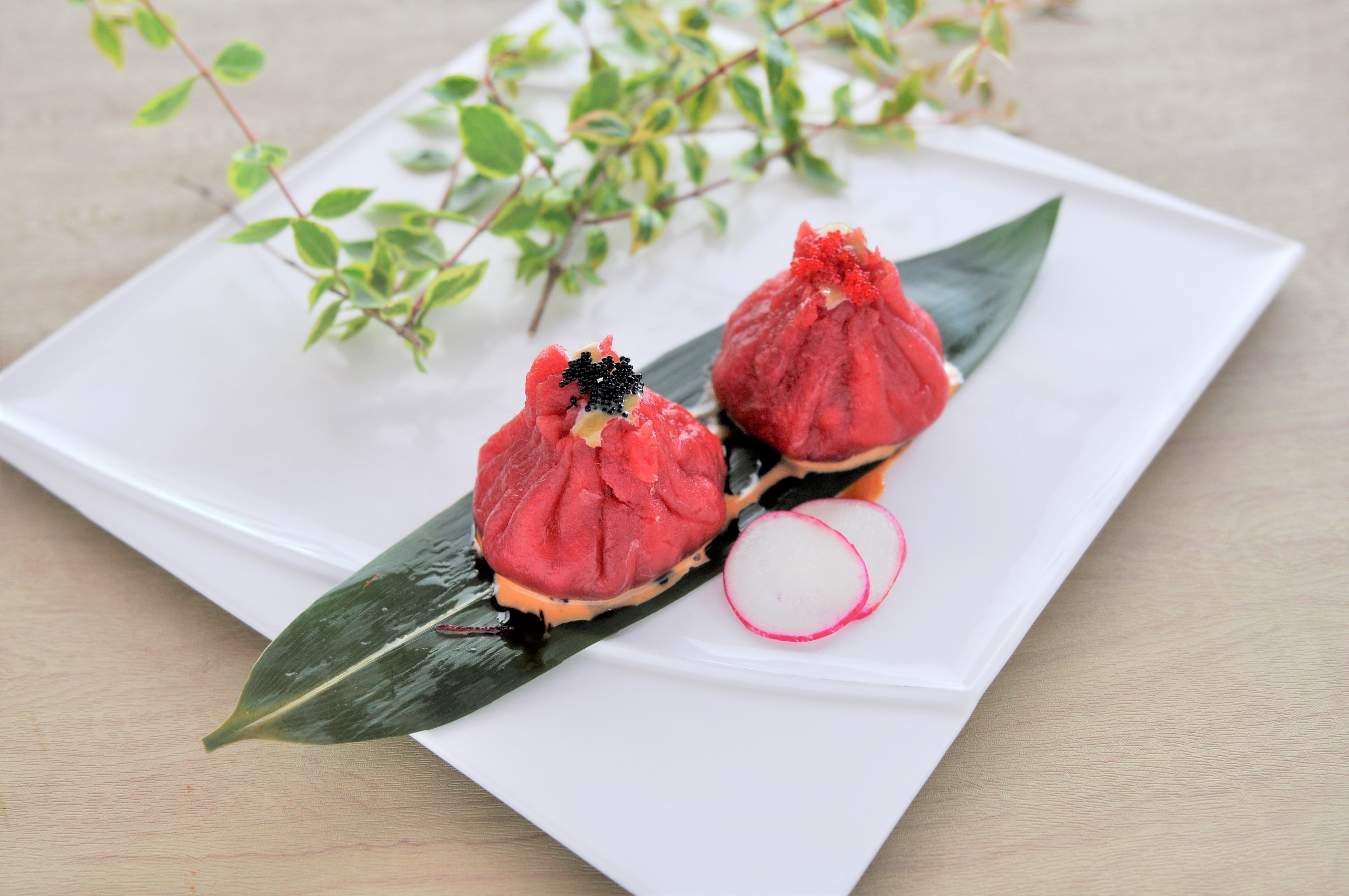 Order Tuna Dumpling food online from Izumi Sushi & Hibachi Steakhouse store, Levittown on bringmethat.com