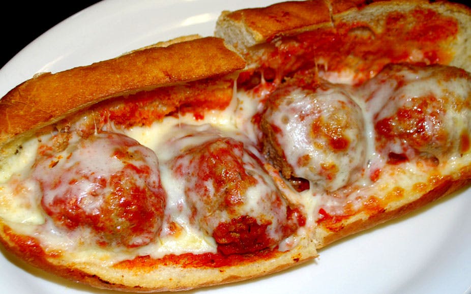 Order Meatball Parmigiana Sub - Sub food online from Little Italy Pizza store, Brooklyn on bringmethat.com