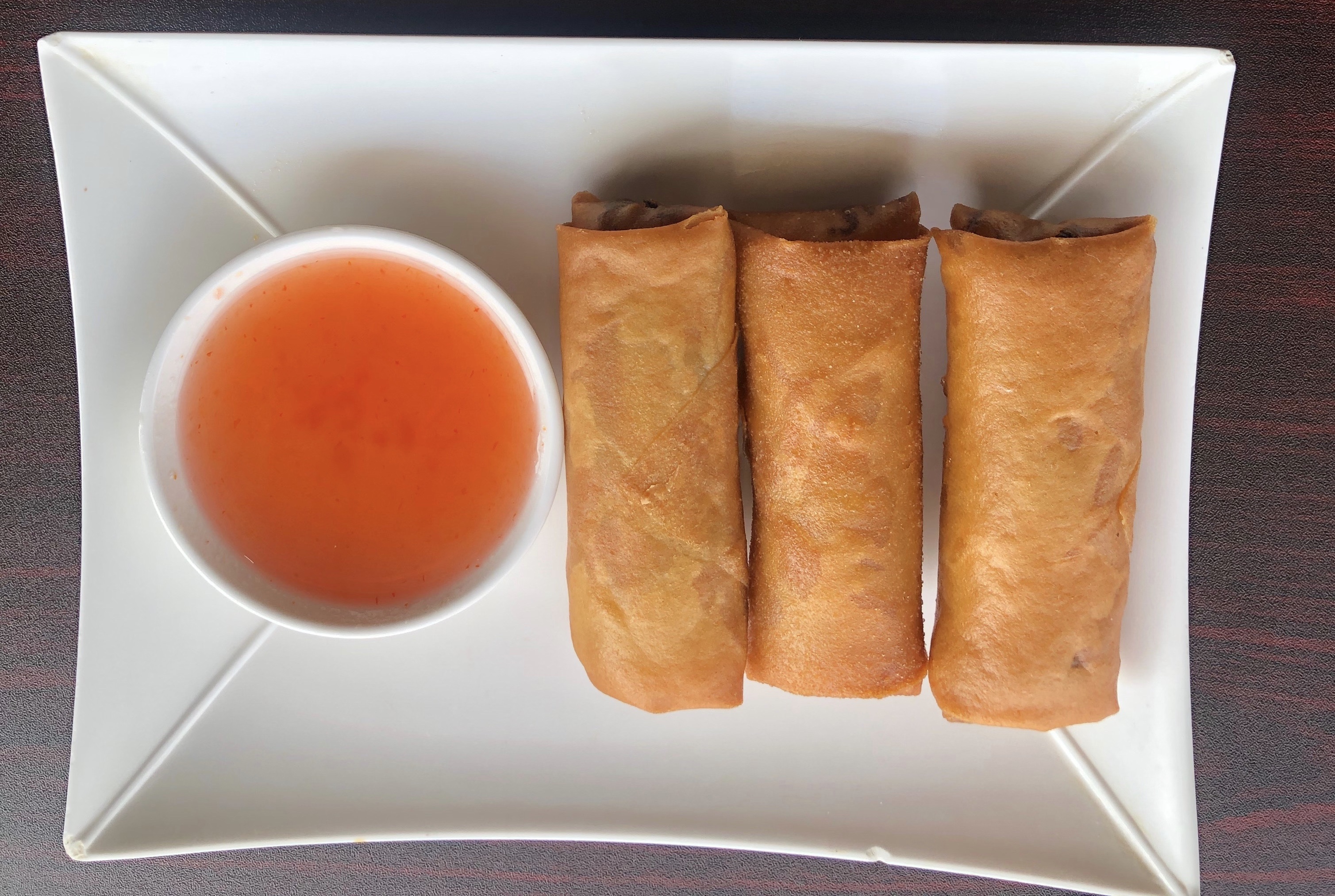 Order 3 Vegetable Spring Roll food online from Lil Thai Express store, Clinton Township on bringmethat.com