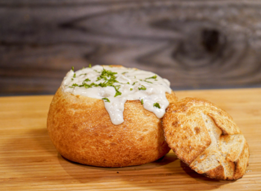 Order New England Clam Chowder Bread Bowl Soup food online from Sourdough & Co store, Atwater on bringmethat.com