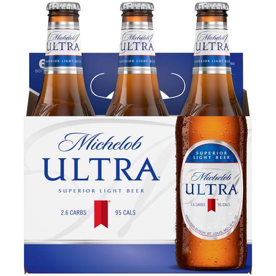 Order Michelob Ultra, 6pk-12oz bottled beer (4.2% ABV) food online from Uncle Waldo's Sports Pub & Billiards store, South Daytona on bringmethat.com