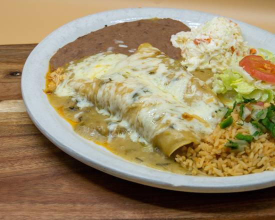 Order Green Enchiladas food online from Los Panchitos store, San Angelo on bringmethat.com