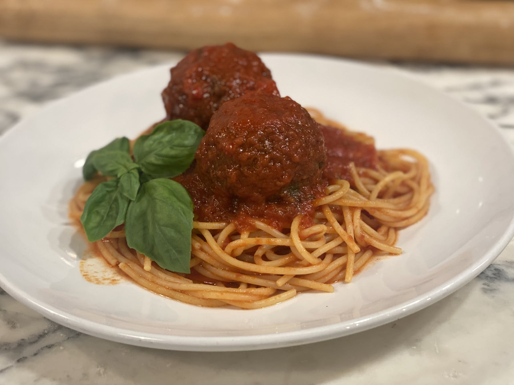 Order Spaghetti & Meatballs - Pasta food online from Vinnie Pan Pizza store, Millburn on bringmethat.com