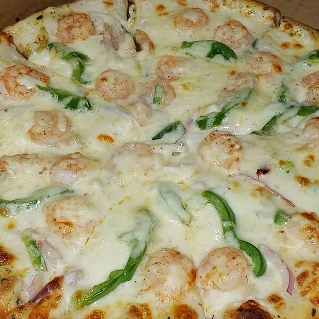 Order Shrimp Delight Pizza food online from Dan Pizza Wings n Beer Deck store, Kemah on bringmethat.com