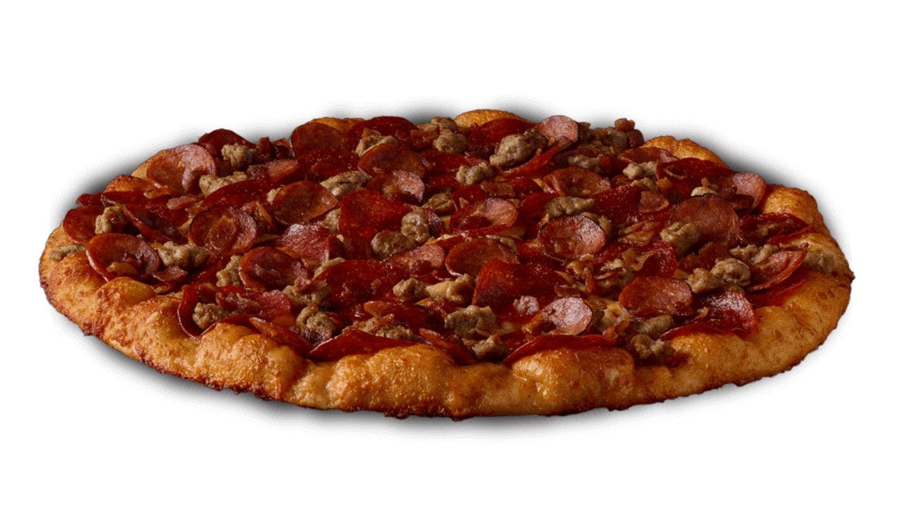 Order Ulti-Meat Pizza - Personal (4 Slices) food online from Round Table Pizza store, Cathedral City on bringmethat.com