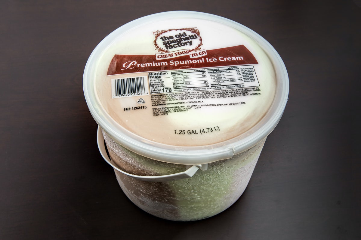 Order 4.5 Quart Spumoni Tub food online from The Old Spaghetti Factory store, Fresno on bringmethat.com