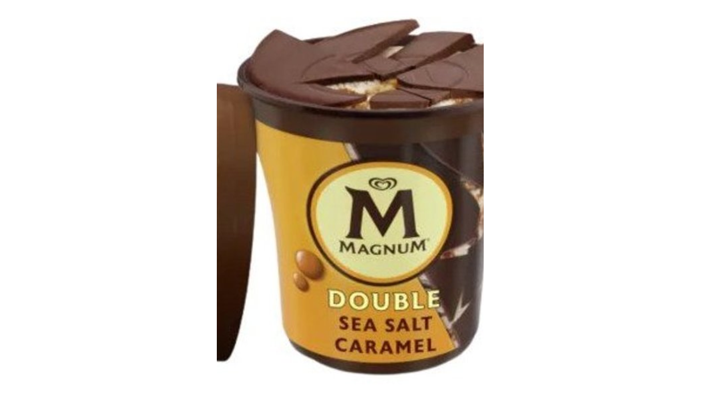Order Magnum Double Sea Salt Caramel Ice Cream 14.8oz Container food online from Robert Market store, Los Angeles on bringmethat.com