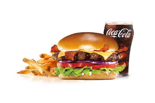 Order Bacon & Cheese Angus Burger Combo food online from Hardee's store, Pikeville on bringmethat.com