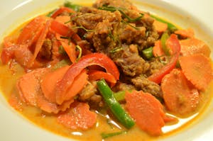 Order V5. Mock Duck Curry food online from Siam Terrace store, Urbana on bringmethat.com