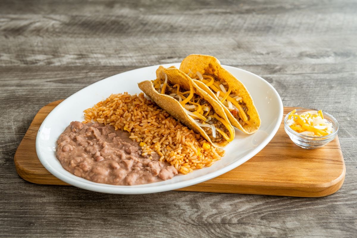 Order Kids Taco Plate food online from On The Border store, Lewisville on bringmethat.com