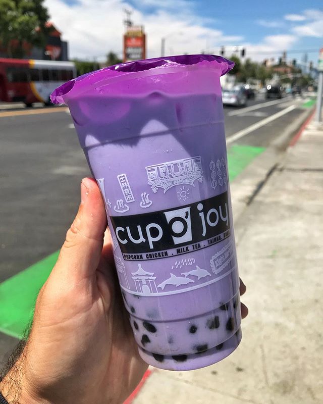 Order Taro Milk Tea food online from Cup O' Joy store, Los Angeles on bringmethat.com