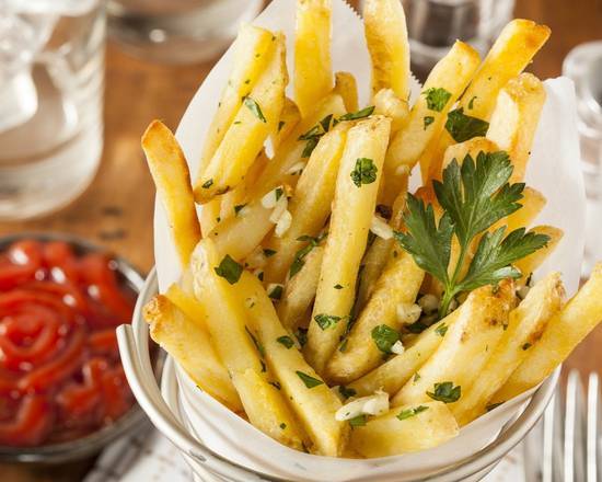 Order Garlic French Fries food online from Devil's Burger Bar store, Amityville on bringmethat.com