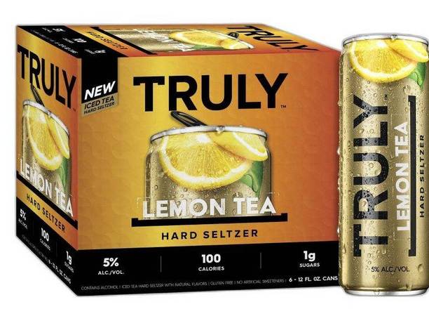 Order Truly Lemon Tea - 6 Pack Cans food online from Divine Wine and Spirits store, San Diego on bringmethat.com