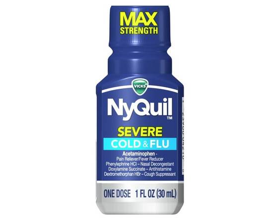 Order Vicks Nyquil Severe Multi Sympton 1 Fluid Ounce, Price/Case food online from Pit Stop Liquor Mart store, El Monte on bringmethat.com