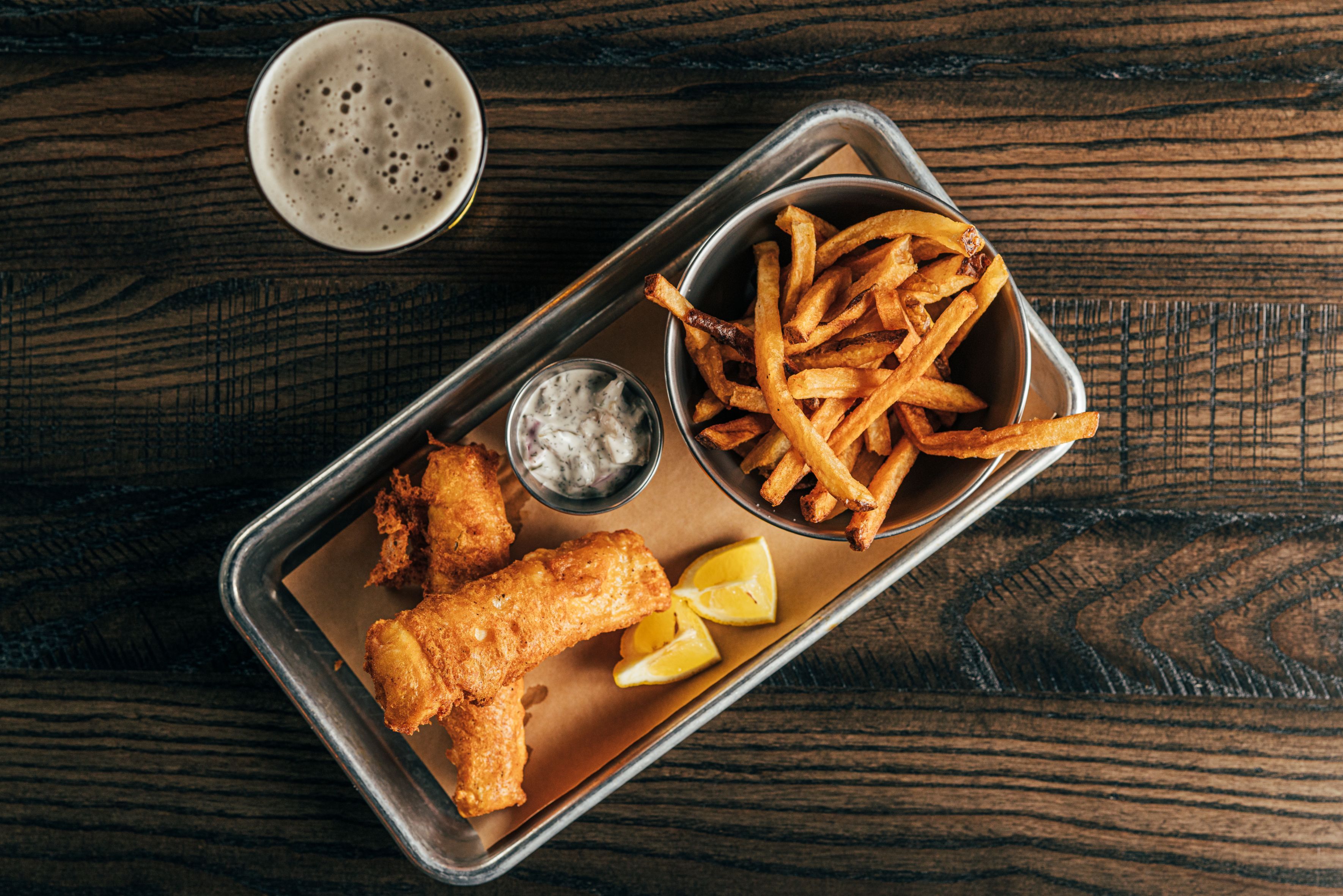 Order Hand-Battered Fish & Chips food online from Duckworth's Grill & Taphouse Uptown store, Charlotte on bringmethat.com