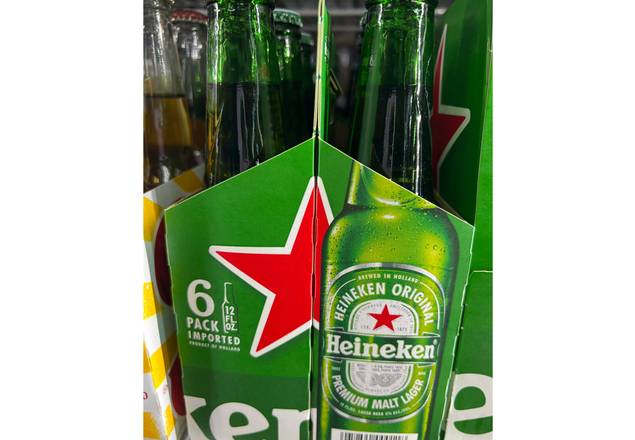 Order Heineken, 6pk-12oz bottle beer (5.0% ABV) food online from Starfox Liquor store, Champaign on bringmethat.com