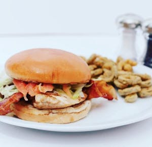Order Chicken Bacon Sandwich food online from Bunny Onion Burgers store, Oklahoma City on bringmethat.com