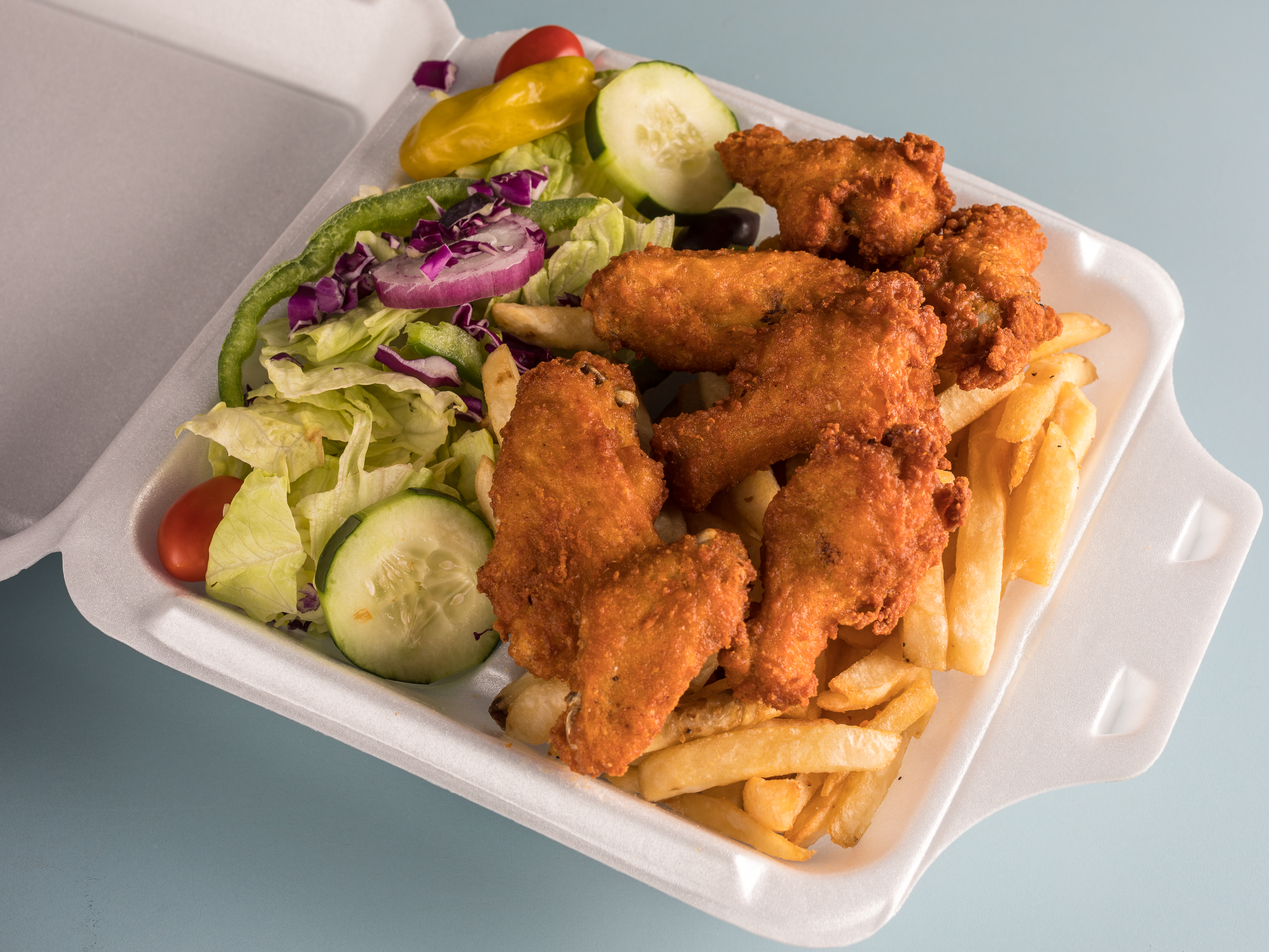 Order Wing Plate food online from New England Pizza store, Whitinsville on bringmethat.com