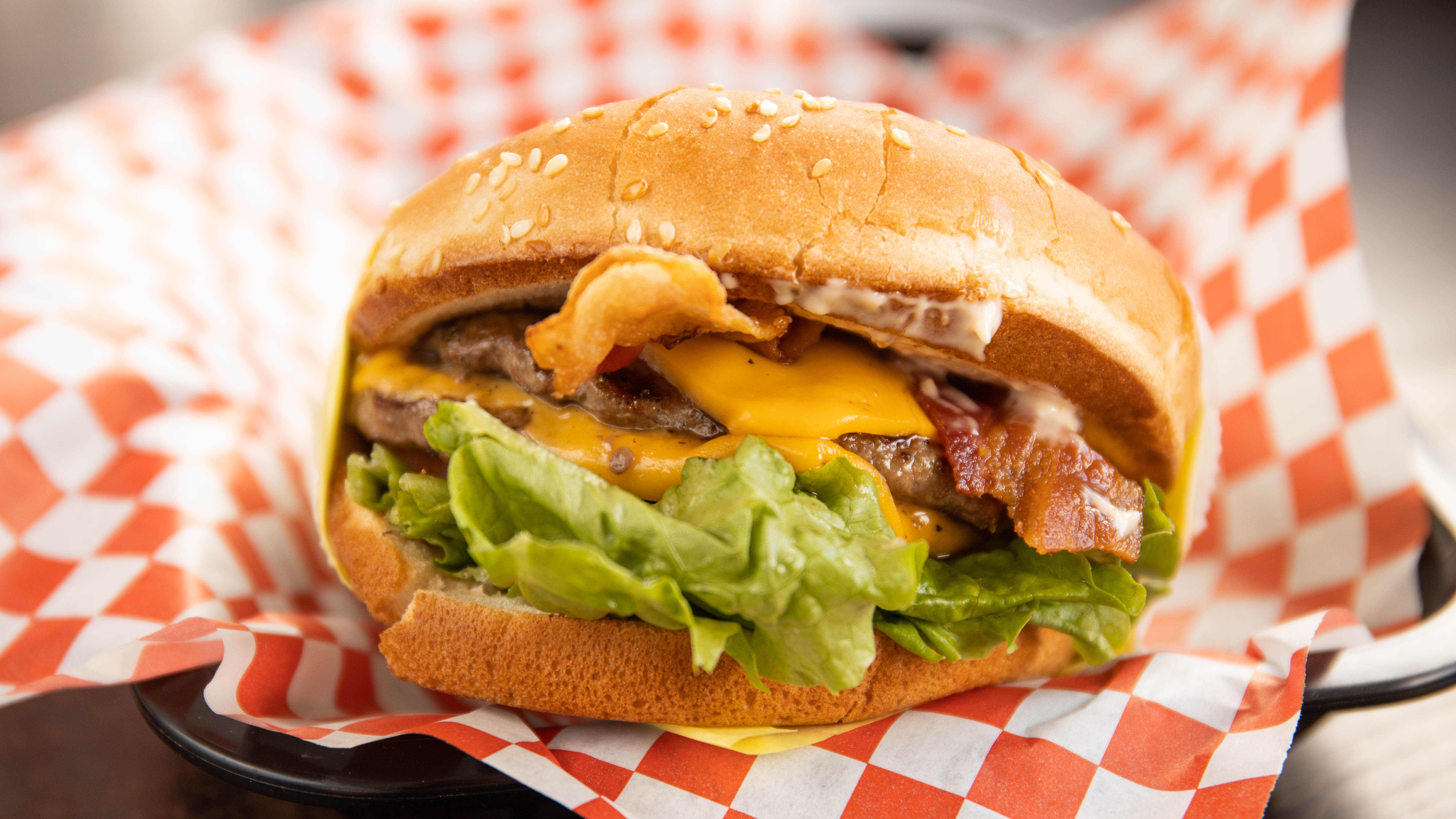 Order Double Bacon Cheeseburger food online from Gus Jr store, Los Angeles on bringmethat.com