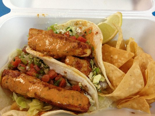 Order Fish Taco  food online from Achiote Grill store, Huntington Beach on bringmethat.com
