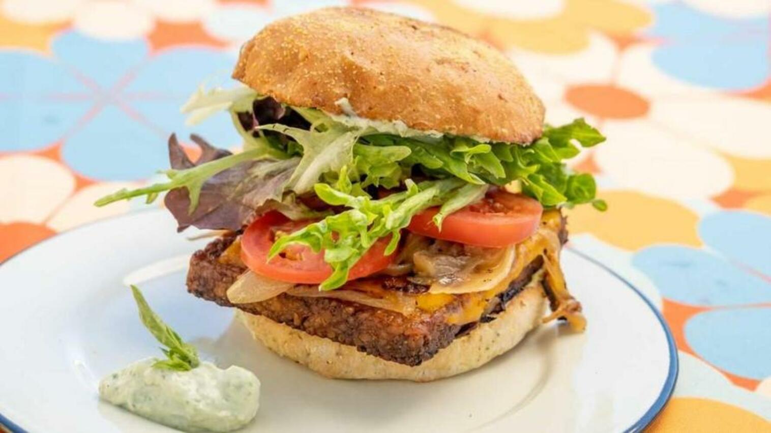 Order Caprese Tempeh Burger food online from Chef Tanya Kitchen store, Palm Desert on bringmethat.com