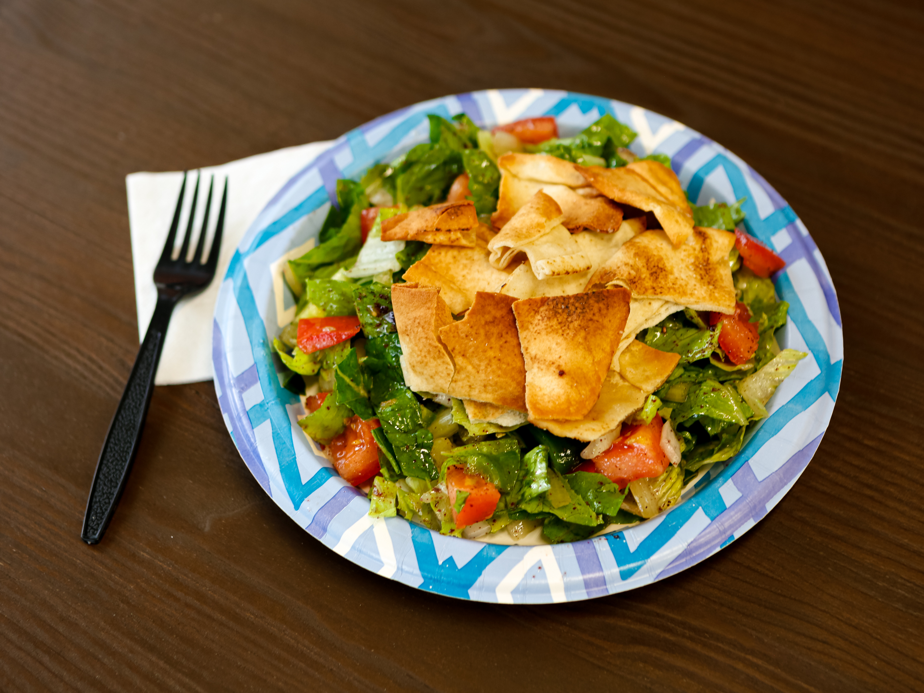 Order Fattoush Salad food online from Soup & Scoop Mediterranean Cafe store, South Lyon on bringmethat.com